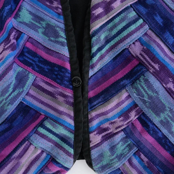 World Folk Art Imports Purple Aztec 100% Cotton Handmade Sleeveless Vest  LG - Picture 10 of 11